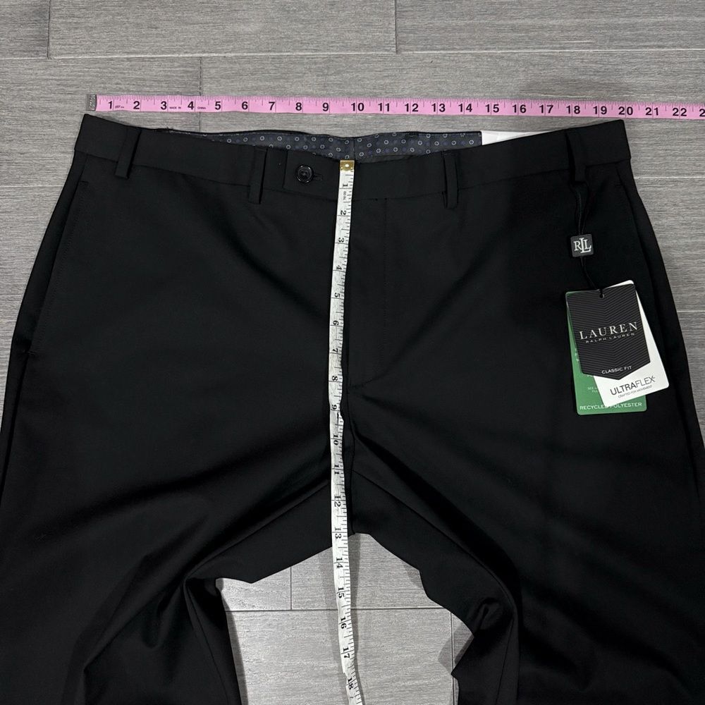 NWT Lauren Ralph Lauren Norton Ultraflex Dress Pants 40x30 Black Flat Front - Picture 14 of 14
